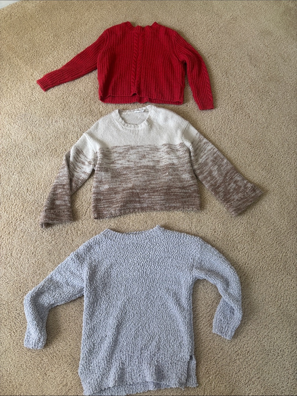 Carve Designs Red Ribbed Crewneck Sweater